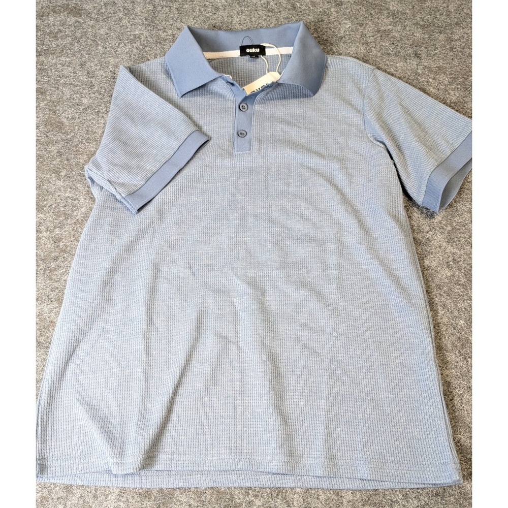 Ouku Men's Polo Shirt /Dusty Blue / Medium / Short Sleeve NWT
